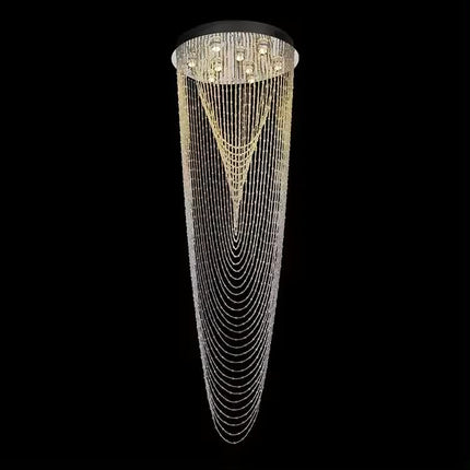 Custom Luxury Indoor Hotel Lobby Chandeliers Stair Hall Banquet Ceiling Pendant Lights Elegant Indoor Decoration Fixtures