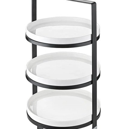 3pc Ceramic Plate and Dessert Display Rack Tray Steel Staircase Frame Catering Stand Serving Trays Cake Tools