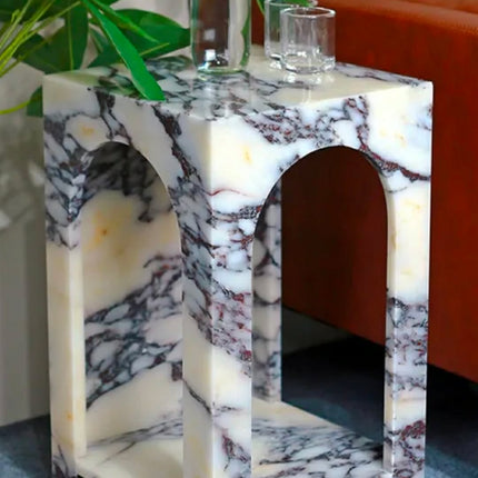 Factory Price Modern Design Calacatta Viola Violet Marble Stone Side Sofa End Table Living Room Furniture For Apartment Hotel