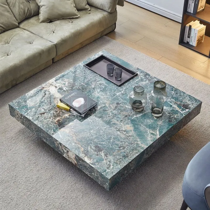 Modern luxury Italian marble square coffee table living room furniture side table