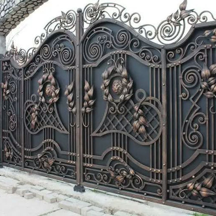 Villa Luxury Custom Security Entrance Sliding Driveway Aluminum Gates Wrought Iron Main Gate Design