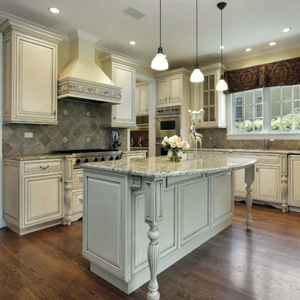 Rustic Style Solid Wood Classic Kitchen Furniture with Custom Island Cabinet