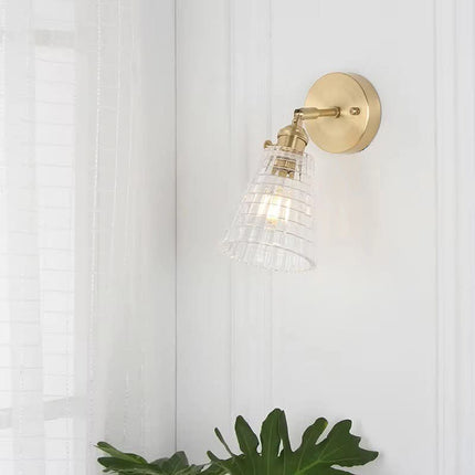 Glass Brass Bedside Decorative Indoor Led Modern Wall Lamp