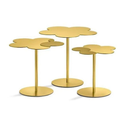 Light Luxury Polished Stainless Steel Flower Shaped Side Table Anti Rush For Living Room Furniture Decor