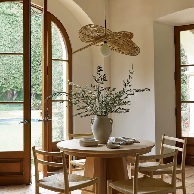 Ceiling Hanging Fixture Home Decoration Living Room Rattan Handcraft Designer Home Wicker Bamboo Pendant Lamp