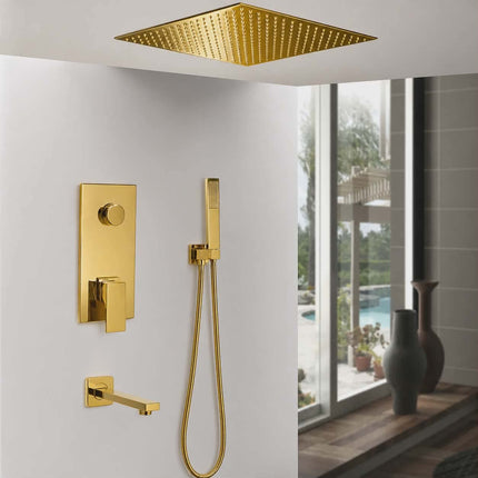 Sleek Brass Gold Ceiling Shower Italian Design Stylish Comfort Essential Masterpiece