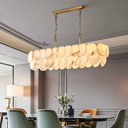 Dining Room Pendant Light Golden Copper Cloud Stone Chandelier Villa Chandelier Kitchen Island Dining Table Chandelier