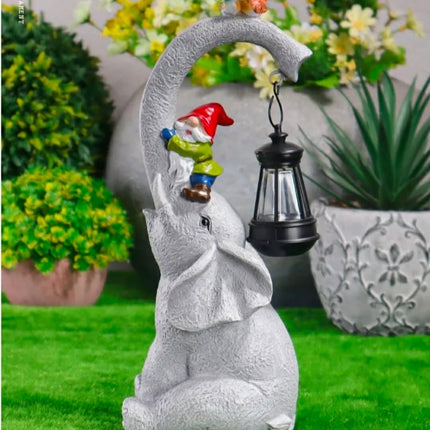 Solar Light Elephant Fairy Lantern Animal Resin Crafts Decoration Garden Layout Creative Outdoor Light Decoration