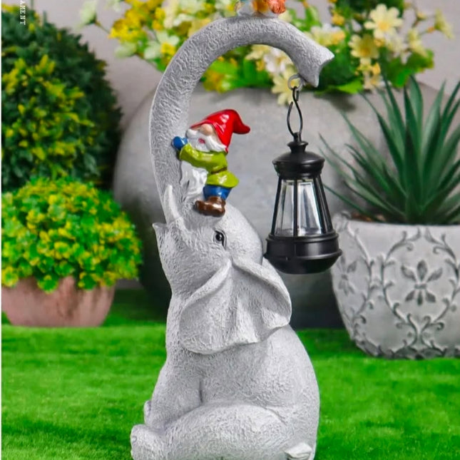 Solar Light Elephant Fairy Lantern Animal Resin Crafts Decoration Garden Layout Creative Outdoor Light Decoration