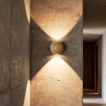 Wabi-Sabi Style Modern and Simple Spherical Wall Lamp Indoor Living Room Bedroom Bedside Ambient Light Creative Lamp