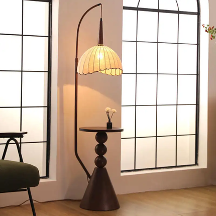 Northern Europe Design Floor Lamp – Sturdy Iron Frame with Soft Fabric Shade, Perfect for Sofa Side, Bedside, or Study Area Single-Piece Package