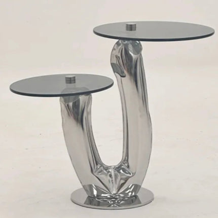 Modern Chic Durable Classic Personalized Side Table With Stainless Steel Frame Tempered Glass For Living Room Furniture