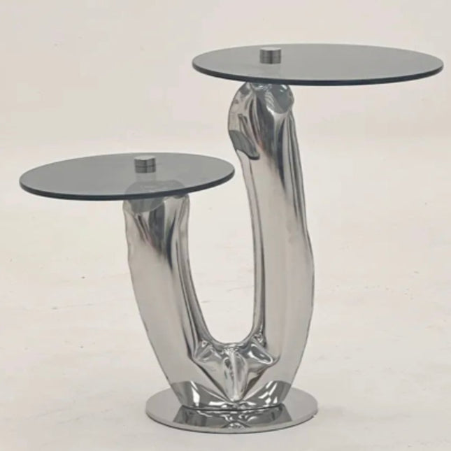 Modern Chic Durable Classic Personalized Side Table With Stainless Steel Frame Tempered Glass For Living Room Furniture