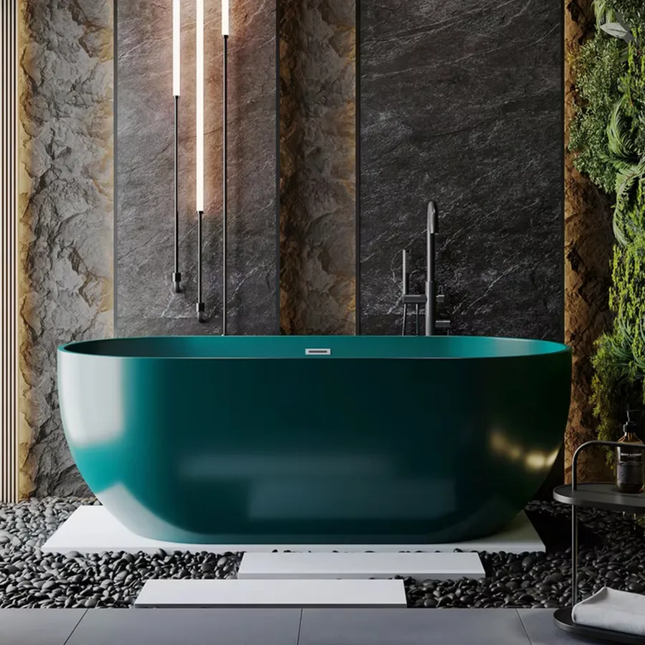 Colorful Luxury Modern Square Acrylic Freestanding Bathtub Eco-Friendly Design European Hotel-Style Adult-Size Soaking Bathroom