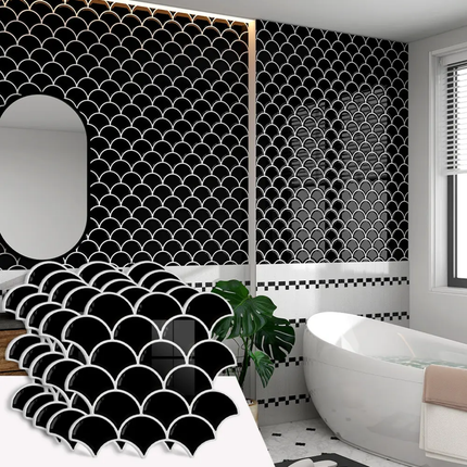 Nordic 3D Self Adhesive Tile Stickers Waterproof Oil Proof Wall Decals For Bathroom Kitchen Backsplash Home Renovation 30x30cm
