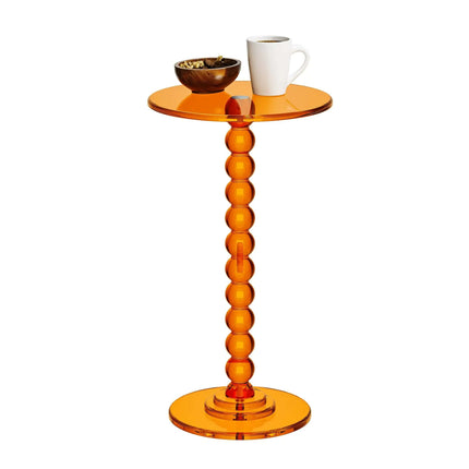 Acrylic Round Top with Solid Post Side Table Balcony Coffee End Table