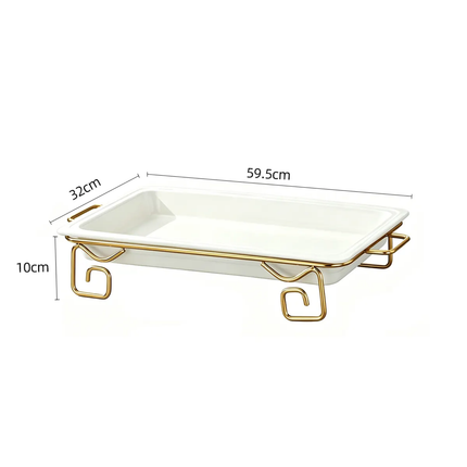 FLEY Luxury Ceramic Dessert Display Stand Multi-Layer Buffet Cake Serving Tray For Hotel Restaurant Wedding Party Decoration