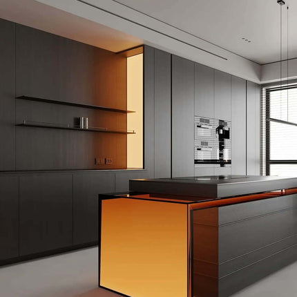 JINGSHUN European Design Hingh End Modular Kitchen Cabinets Solid Wood Melamine Finish Island Modern Furniture Sets 3D China