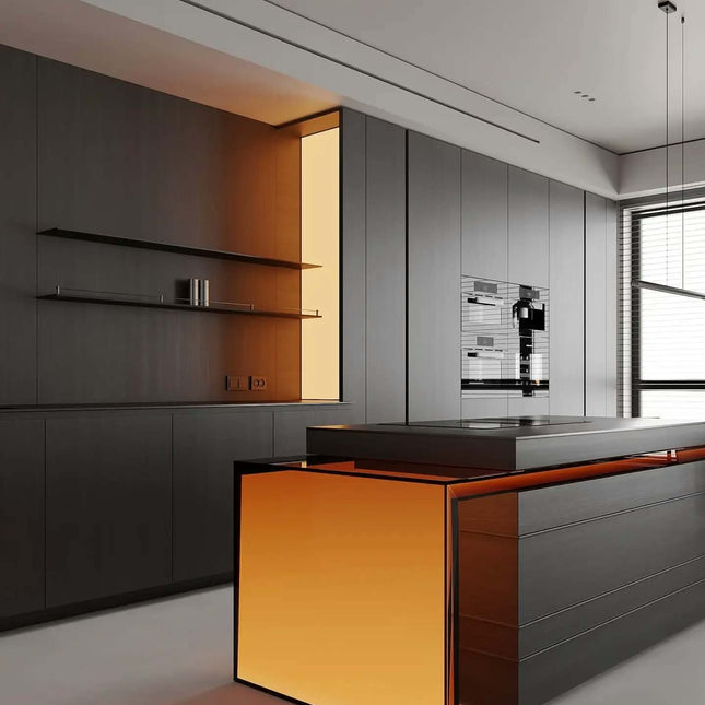 JINGSHUN European Design Hingh End Modular Kitchen Cabinets Solid Wood Melamine Finish Island Modern Furniture Sets 3D China