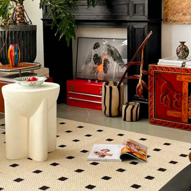 Modern Travertine Side Table For Living Room Bedroom Outdoor Space Home Furniture