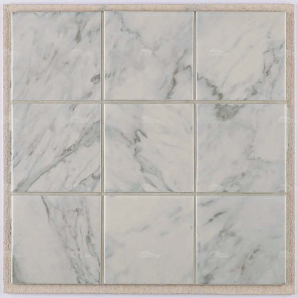 Bluwhale Tile 4x4 Antique Carrara White Marble Look Anti Slip Sukabumi Stone Bali Pool Tiles Ceramic Mosaic For Indoor Outdoor
