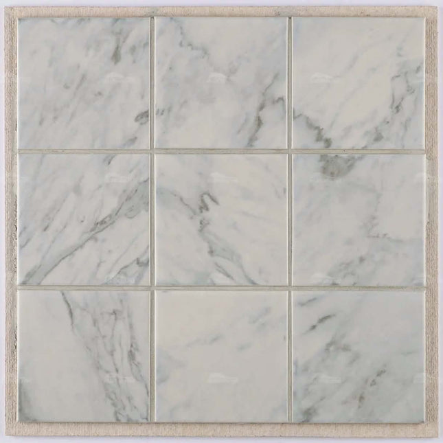 Porcelain Pool Tiles Antique Carrara White Marble Look Anti Slip Sukabumi Stone Bali Pool Tiles Ceramic Mosaic For Indoor Outdoor