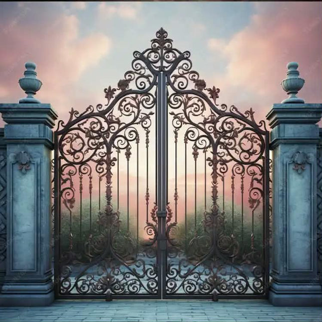 Luxury French Style Wrought Iron Main Gates Beautiful Residential Swing Automatic Opening Models For Villas