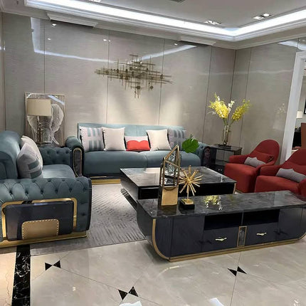 New Design Living Room Luxury Modern Couch Leather Sofa Set Indoor Sectional Furniture Fabric Sofa