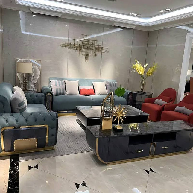 New Design Living Room Luxury Modern Couch Leather Sofa Set Indoor Sectional Furniture Fabric Sofa