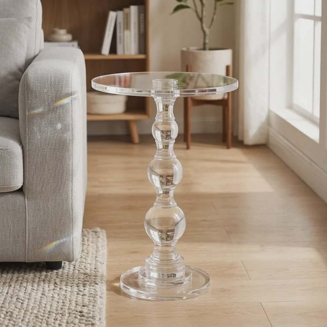 Modern Luxury Customized Round Acrylic Coffee Table Manufacturer's Transparent for Home Living Room Use