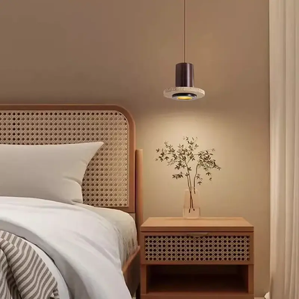 Modern Simple Home Interior Decoration Ceiling Pendant Wabi Sabi Bedroom LED Natural Yellow Stone Middle Size Pendant Lamp