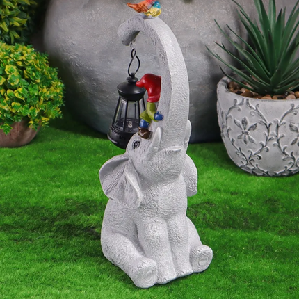 Solar Light Elephant Fairy Lantern Animal Resin Crafts Decoration Garden Layout Creative Outdoor Light Decoration