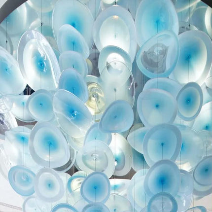 Lotus Leaf Custom Glass Chandelier Hotel Villa Living Room Pendant Light Clubhouse Banquet Exhibition Hall Bar Creative Lamp