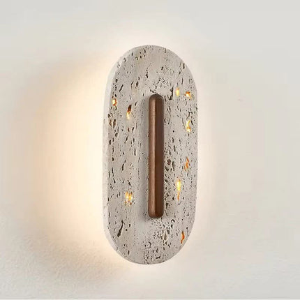 Medieval Bedroom Headboard Natural Cave Stone Song Aesthetics Wabi Sabi Staircase Hallway Foyer Living Room Background Wall Lamp