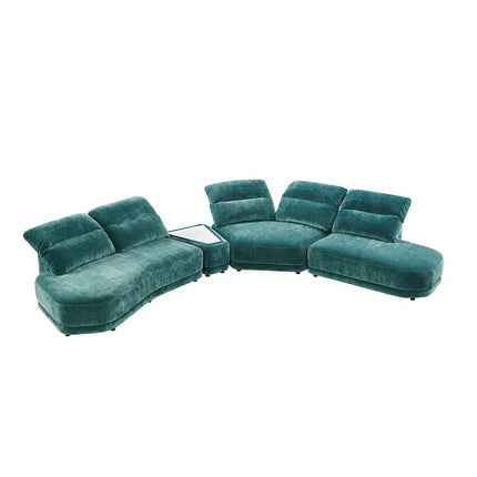 Roma Fabric Sofa Set Living Room Furniture Modern Boneless Sofa Couch Green Futon Velvet Soft Sofa