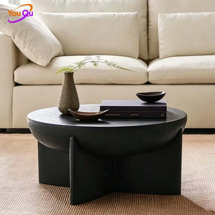 Made of FiberGlass FRP Wabi Sabi Luxury Modern Fiber Glass End Table Sofa Side Tea Fiberglass Table Round Plastic Coffee Table For Living Room