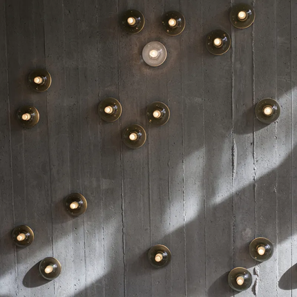 Villa Decor Light IP55 14SP Frosted Cylindrical Cast-Glass Half-Sphere Dimmable Wall Sconce Light