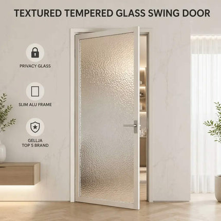 New Modern Villa Aluminum Alloy Shower Doors Tempered Glass Extremely Narrow Frame Interior Door Swing Waterproof Doors
