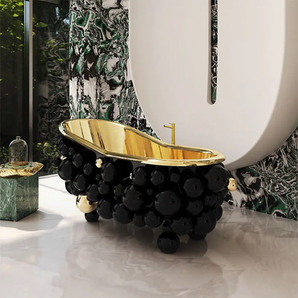 Italian Luxury 304 Stainless Steel Bathtub Modern Designer Freestanding Deep Soaking Tub Statement Piece For Mansion and Villa
