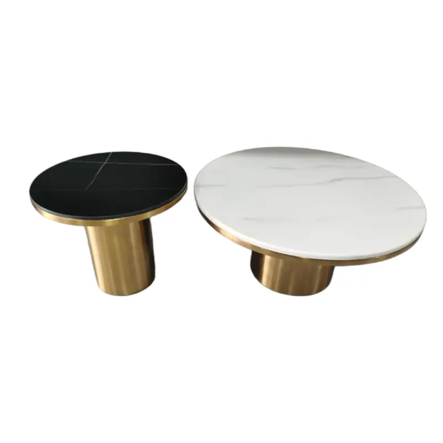 Modern Luxury Metal Coffee Table Marble Top Eco-Friendly Easy Clean High Quality Living Room Furniture Durable Handmade Hotel