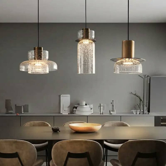 Nordic Crackle Glaze Pendant Light with Vintage Design for Modern Bedside and Cafe Bar Luxury Minimalist Petro Style Lighting