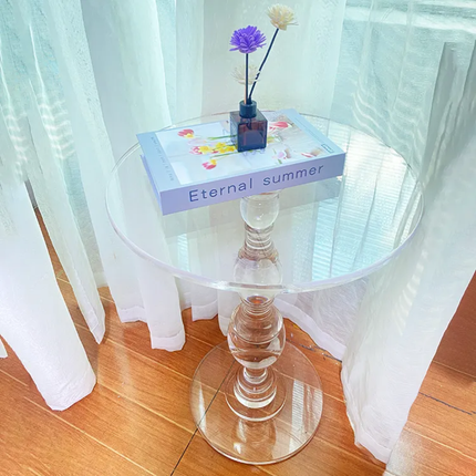 Modern Luxury Customized Round Acrylic Coffee Table Manufacturer's Transparent for Home Living Room Use