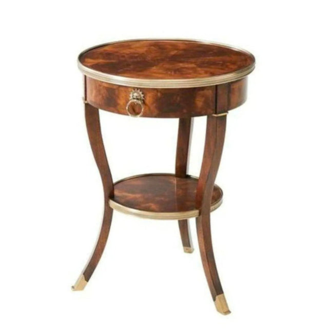 New Wood Multi-functional Mahogany and Brass Bound Lamp Table Tablecreative End Side Table For Living Room with Drawer