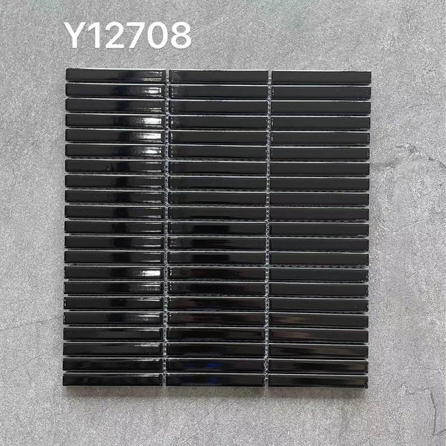 30×30 Black Glazed Porcelain Ceramic Matt Mosaic Tile for Crafts Kitchen or Bathroom Decoration