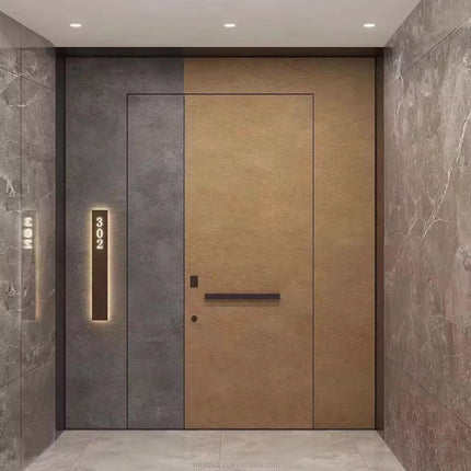 Modern Entrance Doors Custom Korean-Style  Landscape High-End Security Doors Zinc Alloy Doors For Apartment Residences