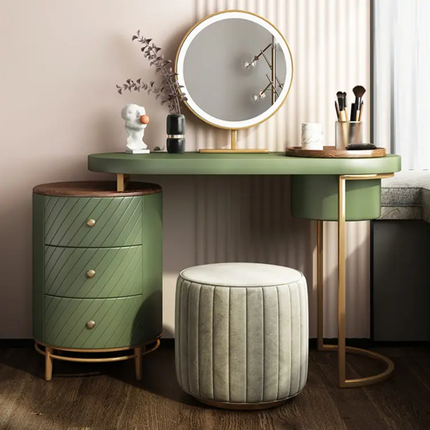 Modern Bedroom Furniture Make Up Table Set Make Up Vanity Table Gold Metal Frame Dressing Table