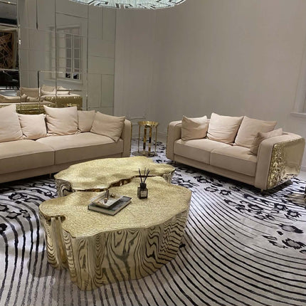 Made of concrete Italian Luxury-Style Stainless Steel Metal Tree-Root Coffee Table Designed By a Master For a Modern Living Room Coffee Table