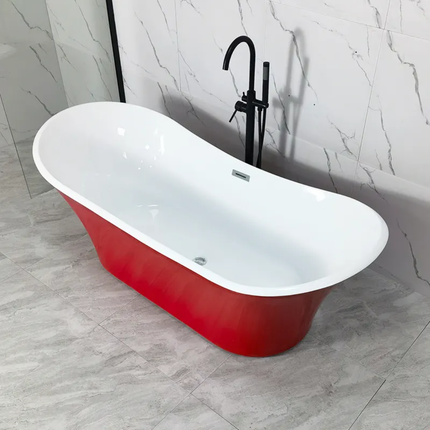 Ergonomic Freestanding Bathtub Italian Design Dual-Color Sophisticated Space Masterpiece