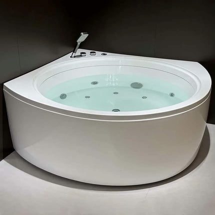 Gurgle Corner Acrylic Freestanding Whirlpool Spa Bathtub Combo Air Whirlpool Massage Bathtub 1.65m Length Modern Design