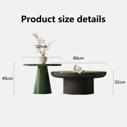 Italian Light Luxurious Marble Coffee Table Modern Designer Round Coffee Table Set Popular High End Living Room Coffee Table